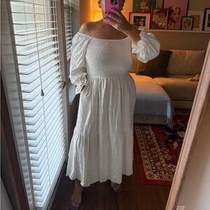 Elegant Off-Shoulder White Dress